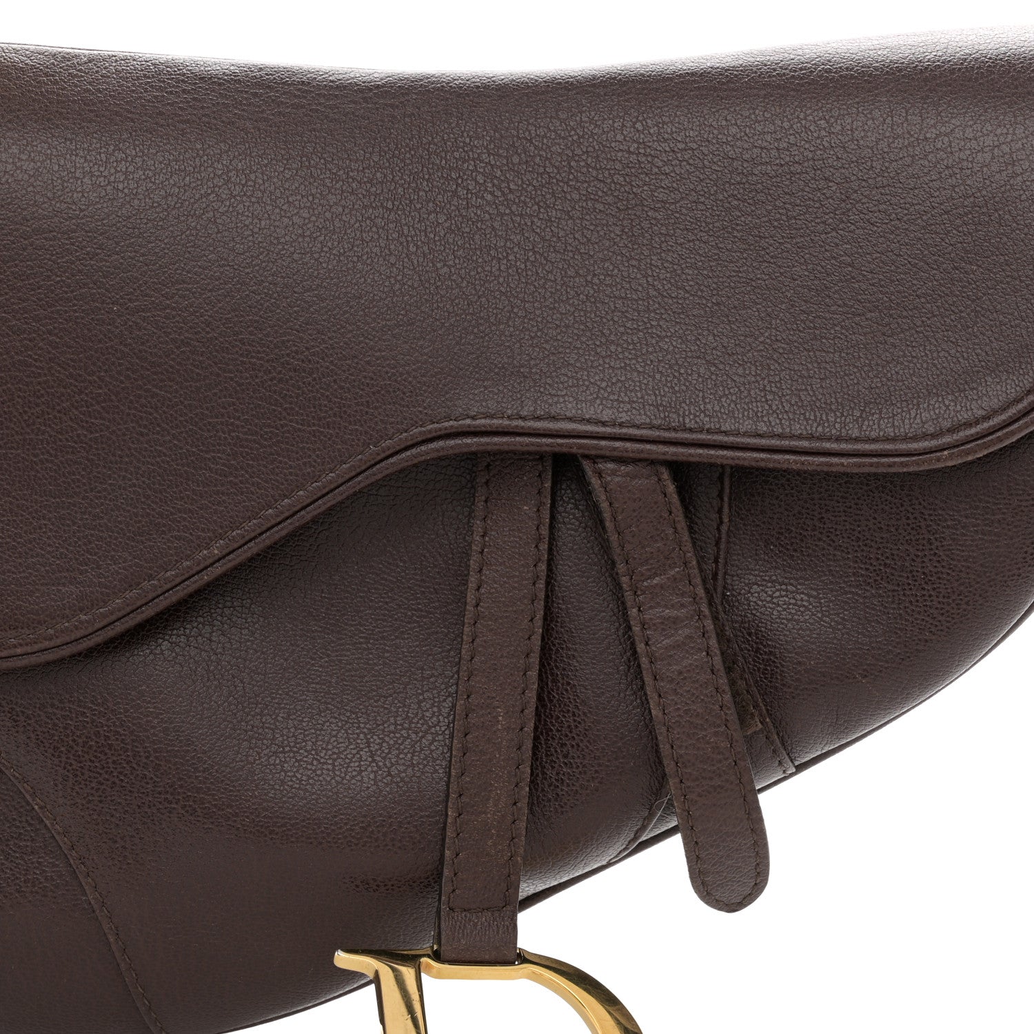 Christian Dior Calfskin Saddle Bag Brown 9 of 12
