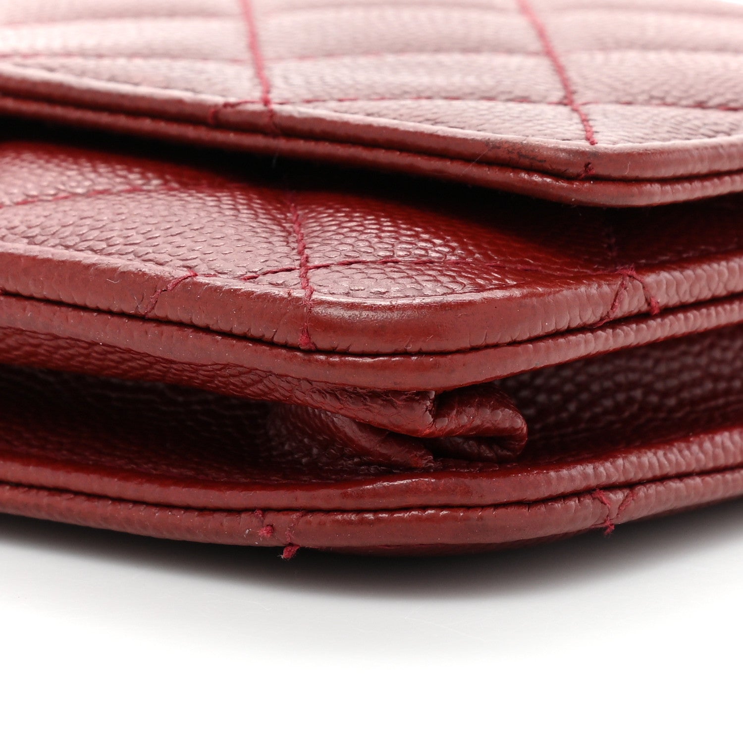 Chanel Caviar Quilted Golden Class Wallet On Chain WOC Red 7 of 17