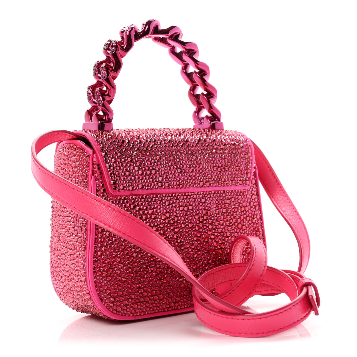 Versace Satin Crystal Studded Mini La Medusa Bag Tropical Pink 3 of 9