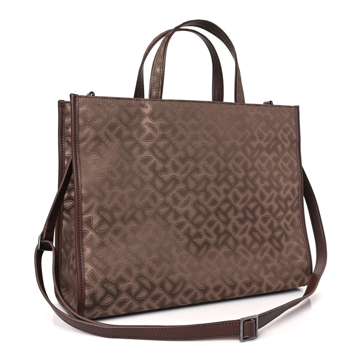 Monogram Jacquard Medium Shopping Bag Tan