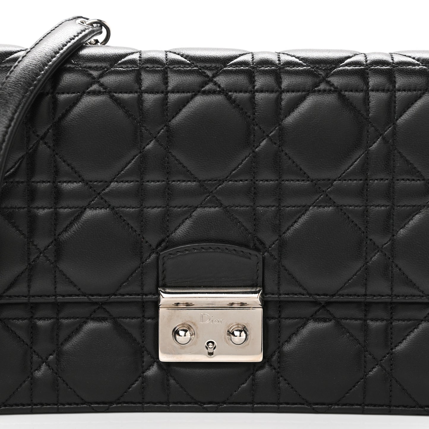 Lambskin Cannage Miss Dior Promenade Pouch Black