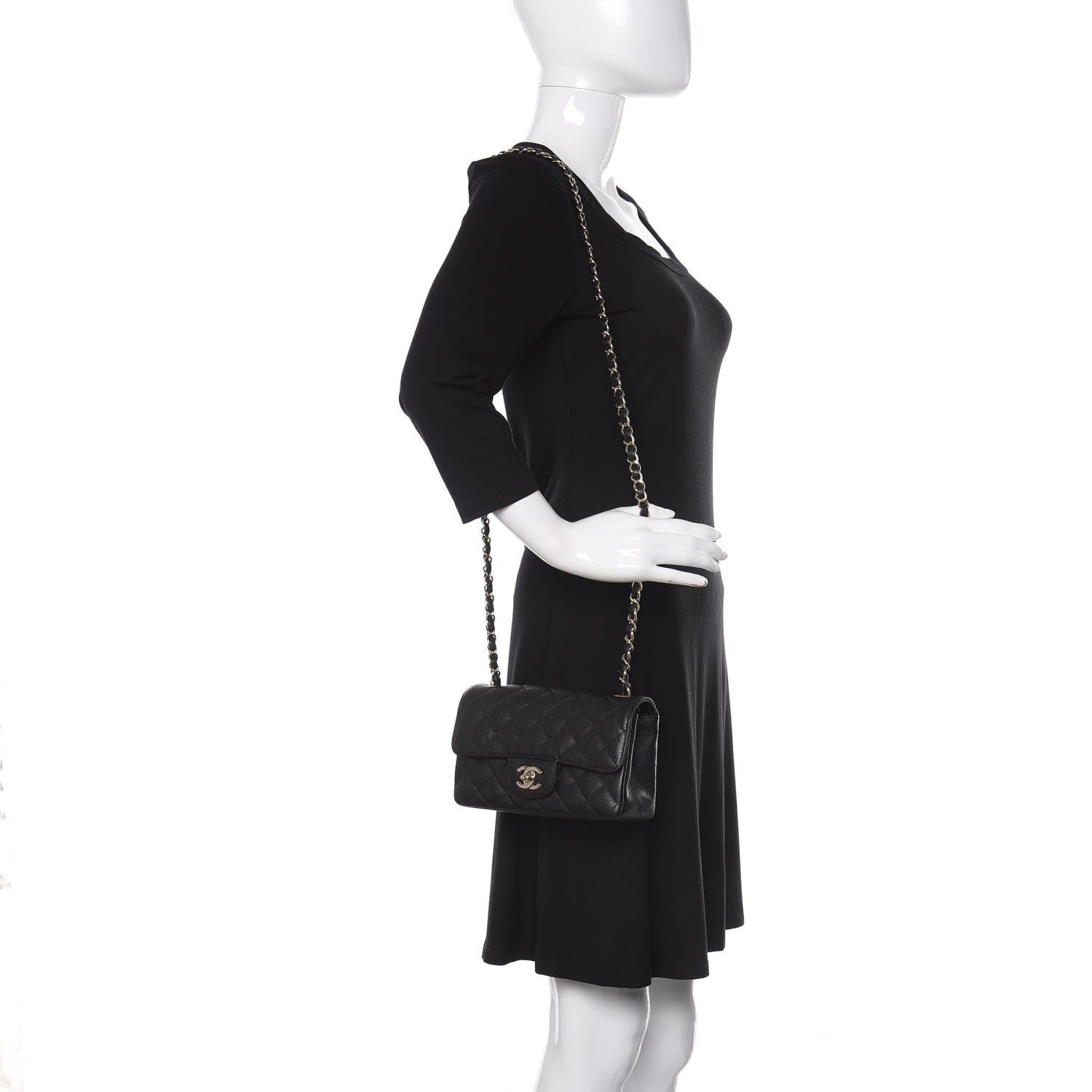 Chanel Caviar Quilted Mini Rectangular Flap Black 2 of 11