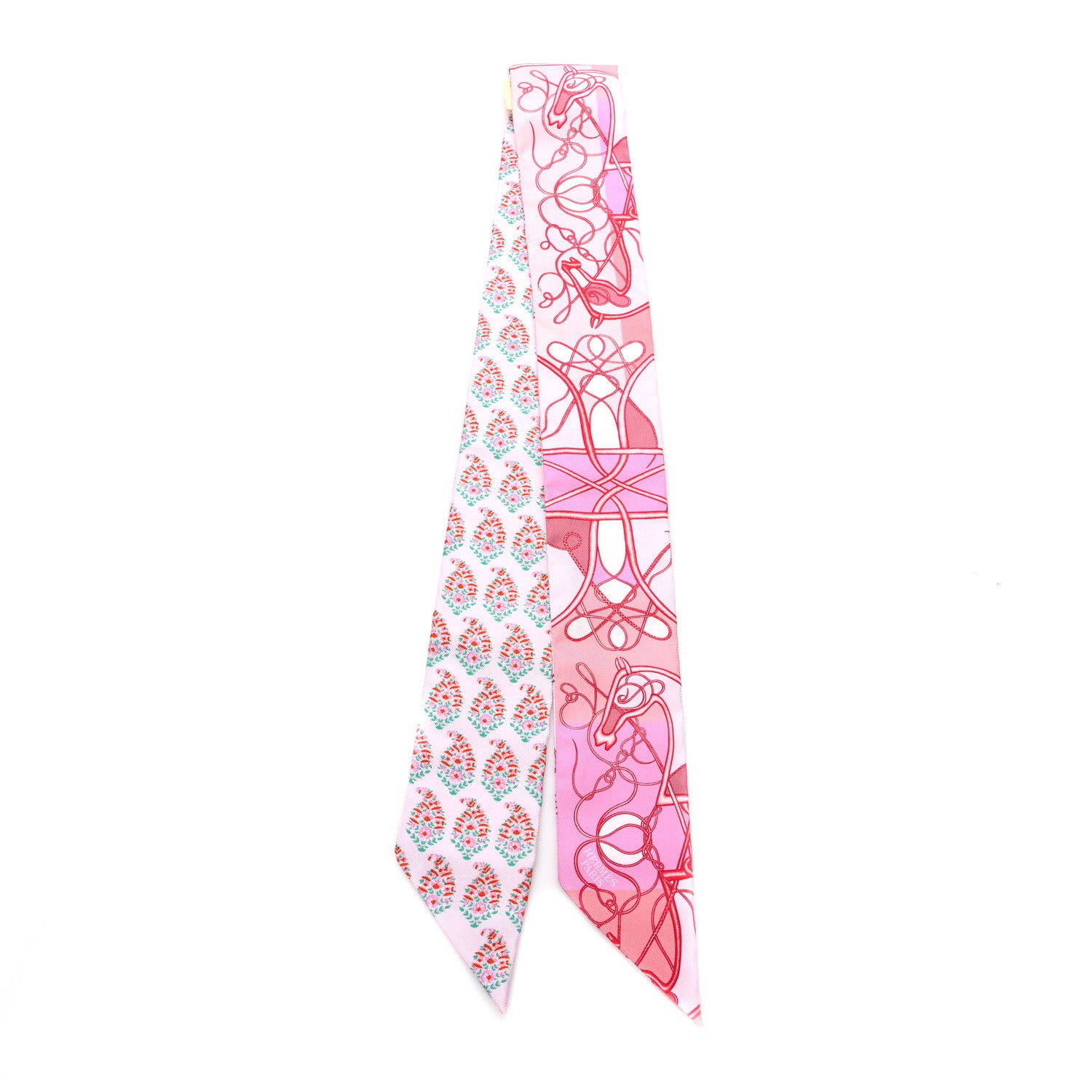 Hermes Silk Coup De Fouet Au Bloc Twilly Rose Nacre Turquoise 2 of 4