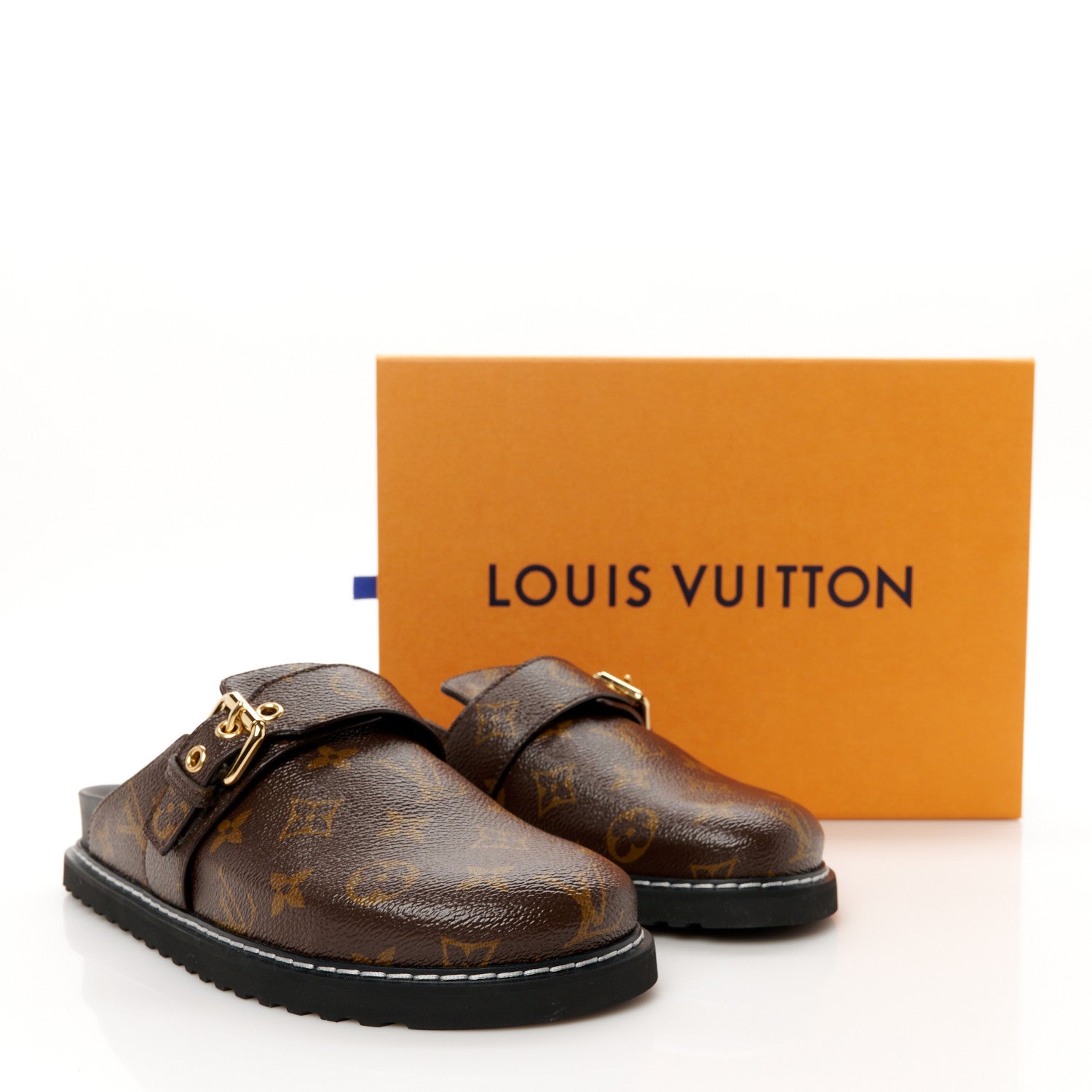 Louis Vuitton Patent Monogram Womens Cosy Flat Comfort Clog Mules 37.5 Brown 20 of 20