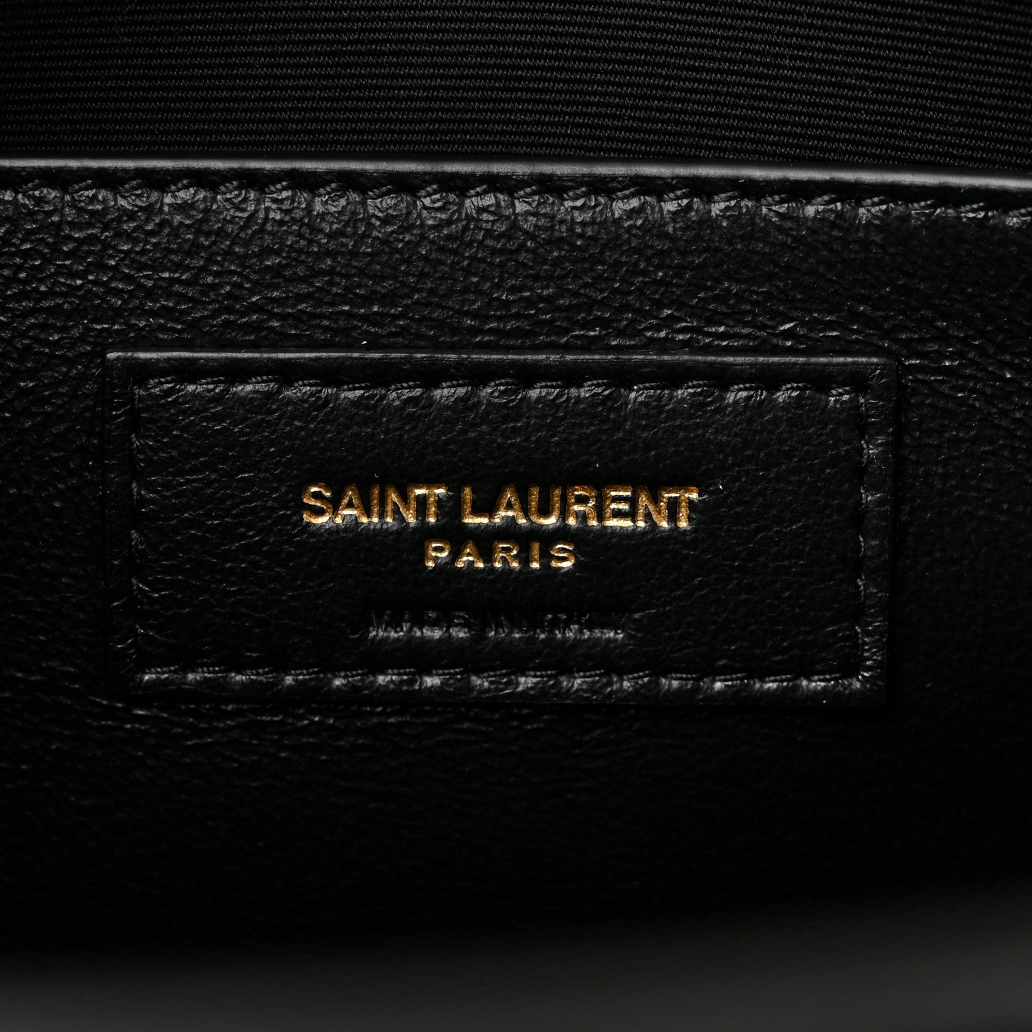 Saint Laurent Shiny Calfskin Crocodile Embossed Manhattan Baguette Black 6 of 10