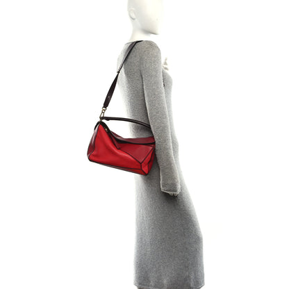Loewe Calfskin Colorblock Medium Puzzle Bag Red 2 of 9