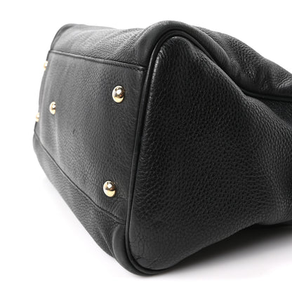 Gucci Pebbled Calfskin Medium Bamboo Shopper Tote Black 10 of 11