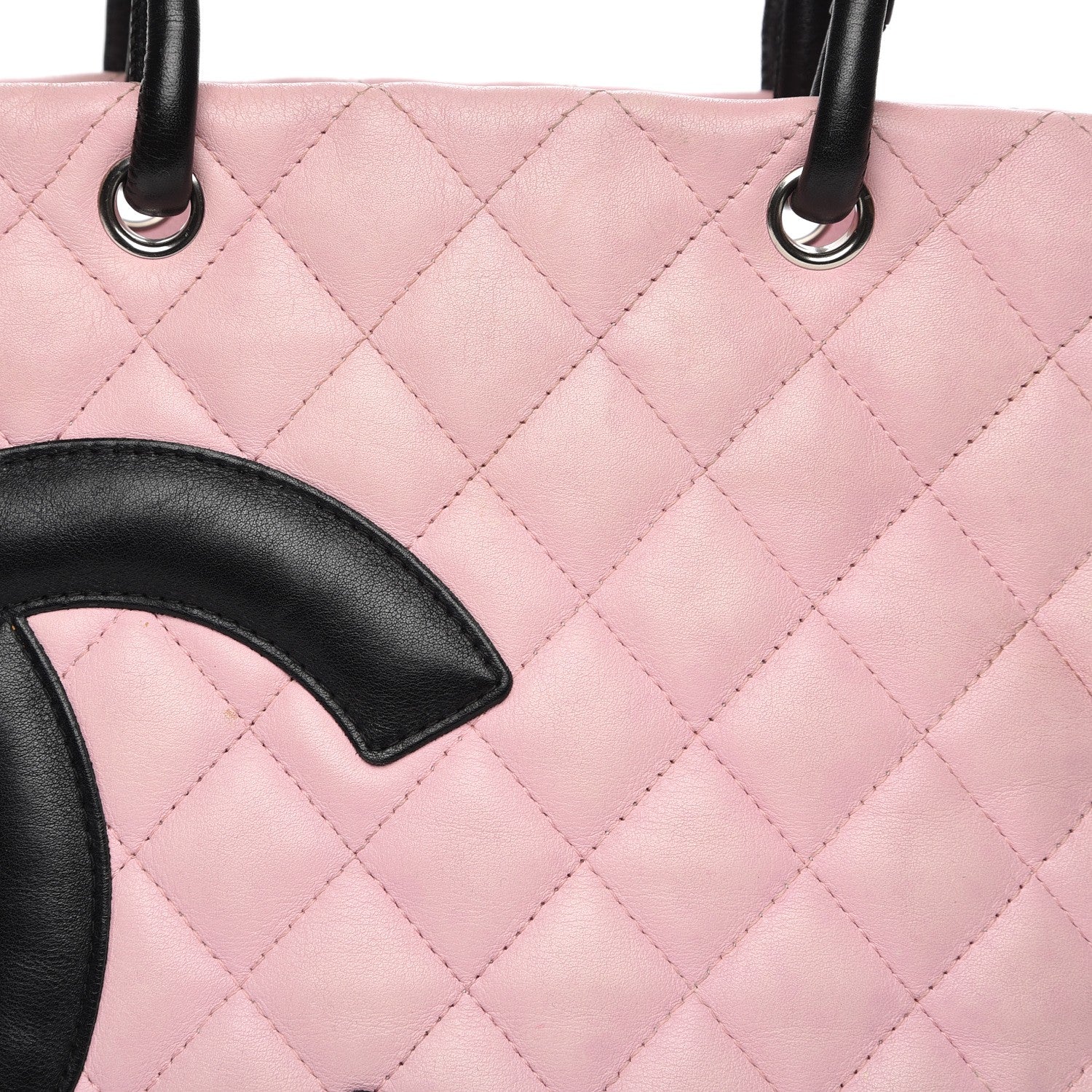Chanel Calfskin Quilted Medium Cambon Tote Pink Black 11 of 12