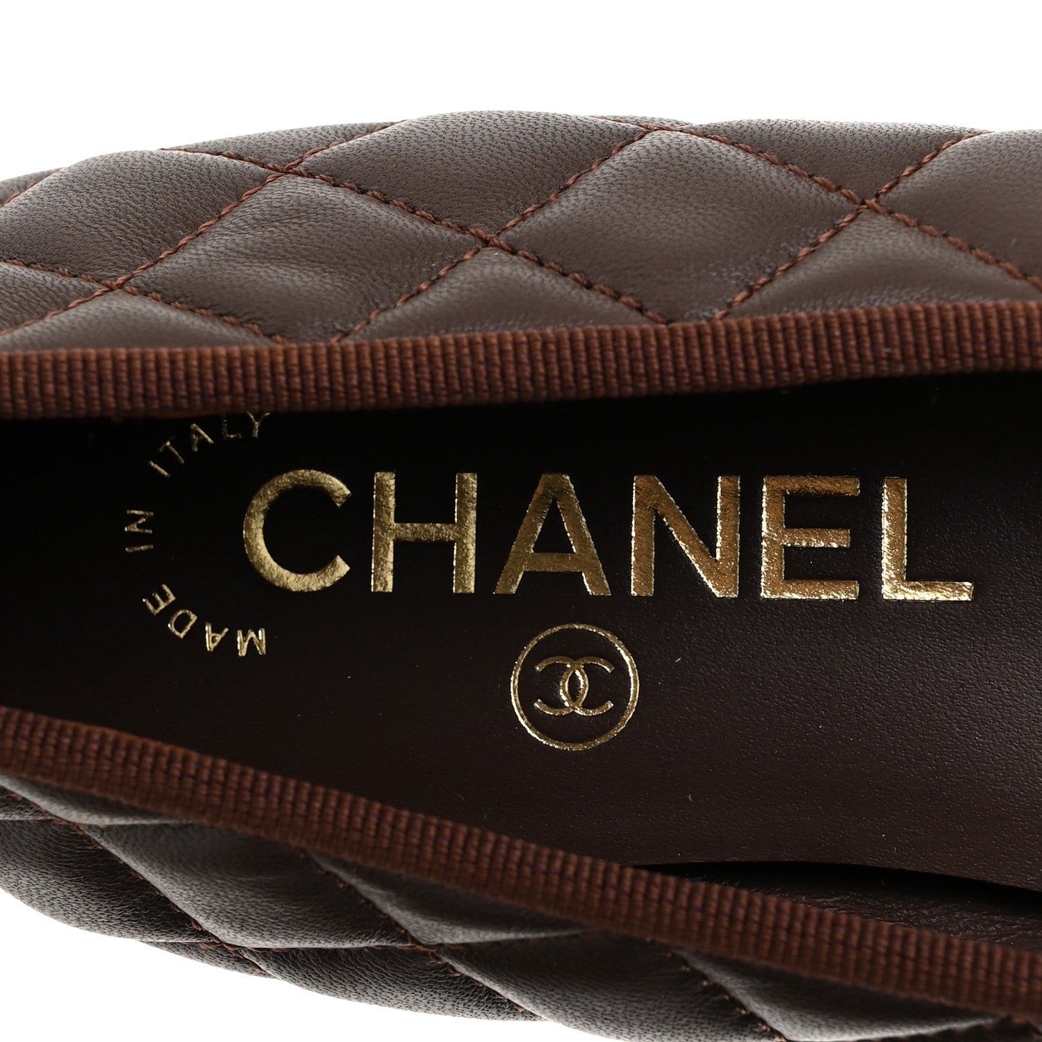 Chanel Lambskin Quilted CC Cap Toe Ballerina Flats 36.5 Chocolate 8 of 10