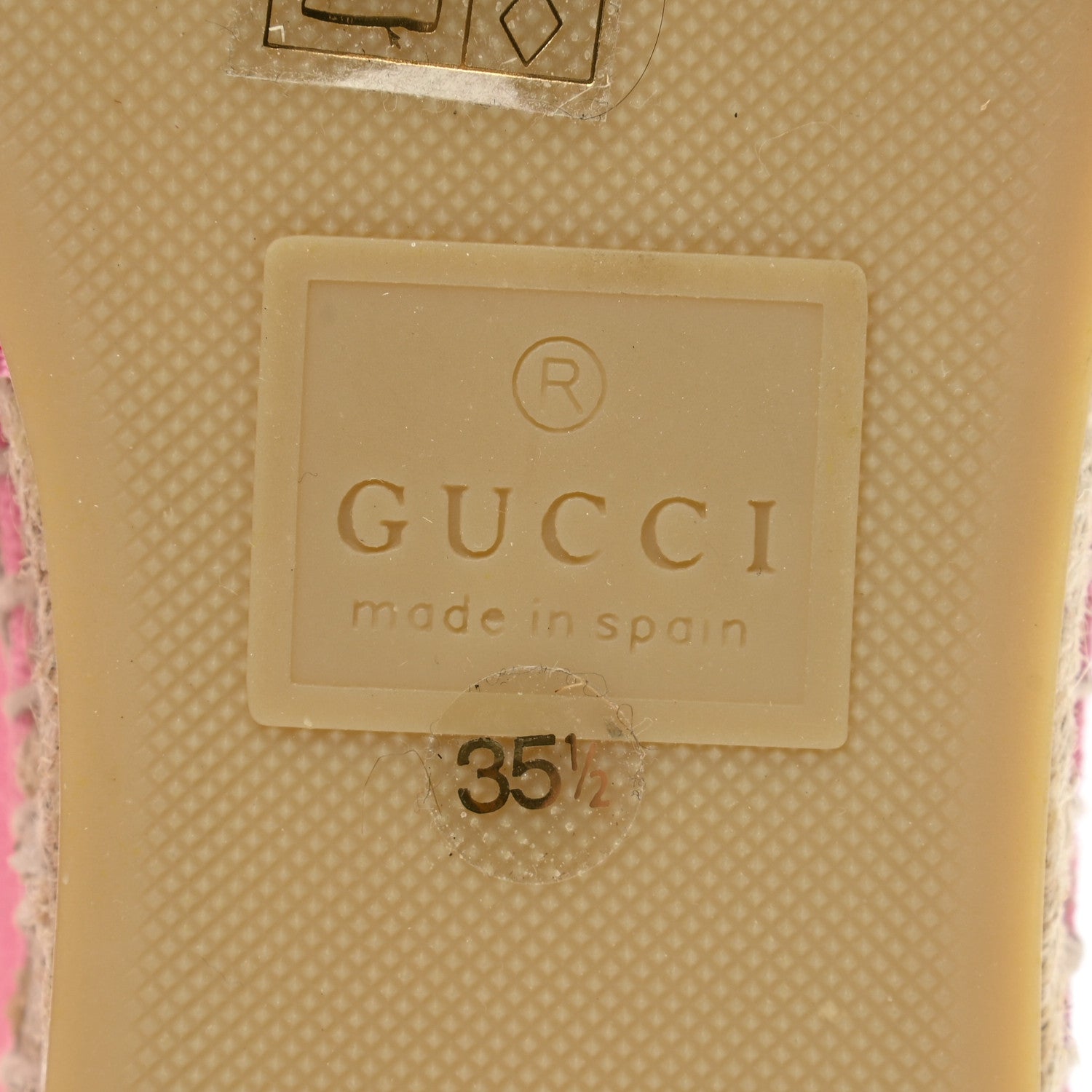 Gucci Canvas Crystal Embellished Espadrilles 35.5 Pink 6 of 10