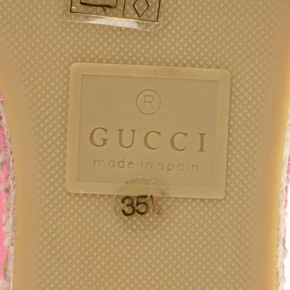 Gucci Canvas Crystal Embellished Espadrilles 35.5 Pink 6 of 10