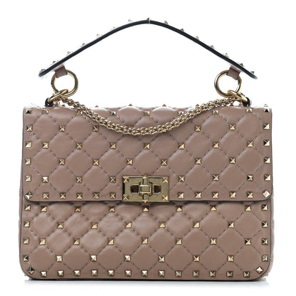 Valentino Garavani Lambskin Medium Rockstud Spike Shoulder Bag Poudre 1 of 13