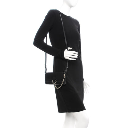 Chloe Suede Calfskin Mini Faye Shoulder Bag Black 2 of 7