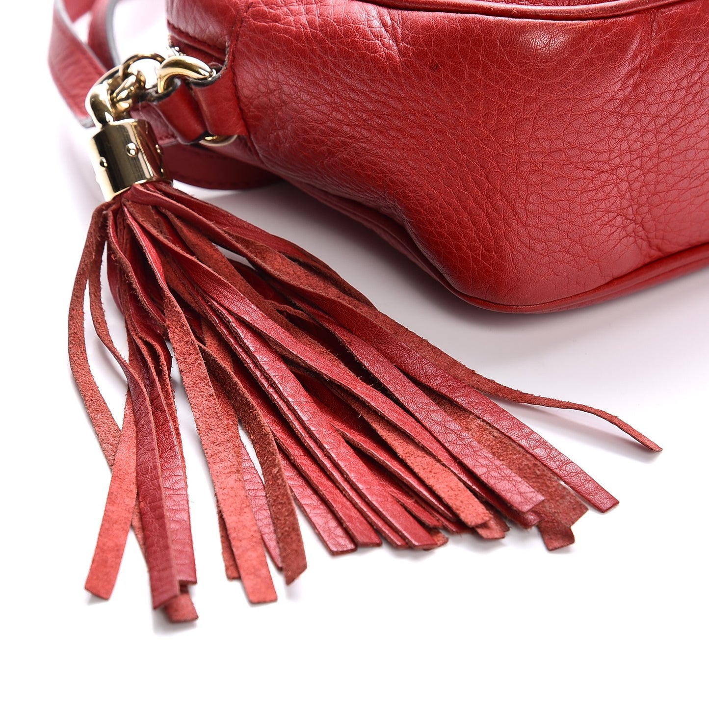 Pebbled Calfskin Small Soho Disco Bag Vibrant Red