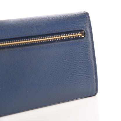 Prada Saffiano Corner Continental Flap Wallet Bluette Cobalto 10 of 13