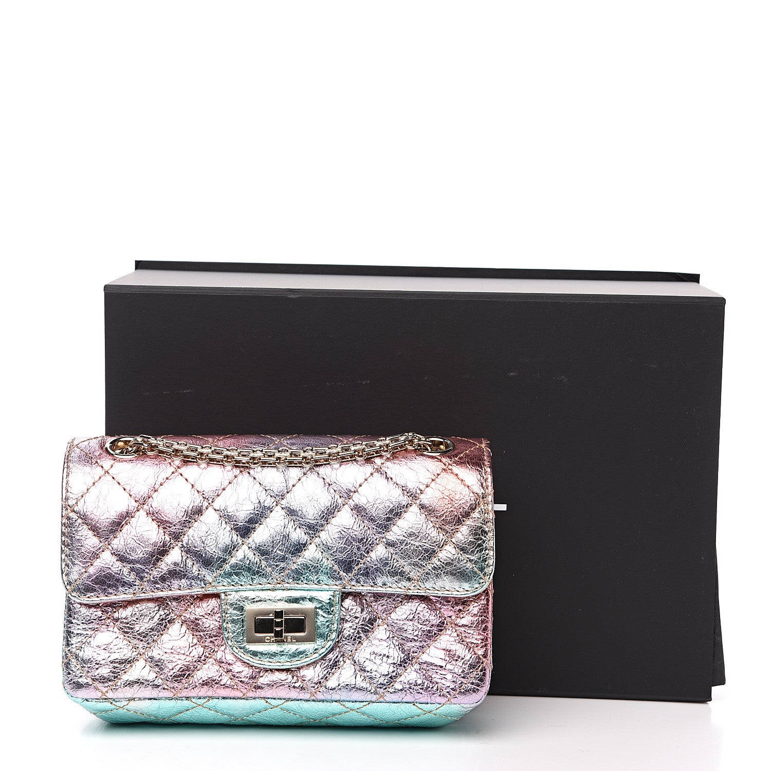 Chanel Metallic Goatskin Quilted Mini 2.55 Reissue Flap Multicolor 9 of 9