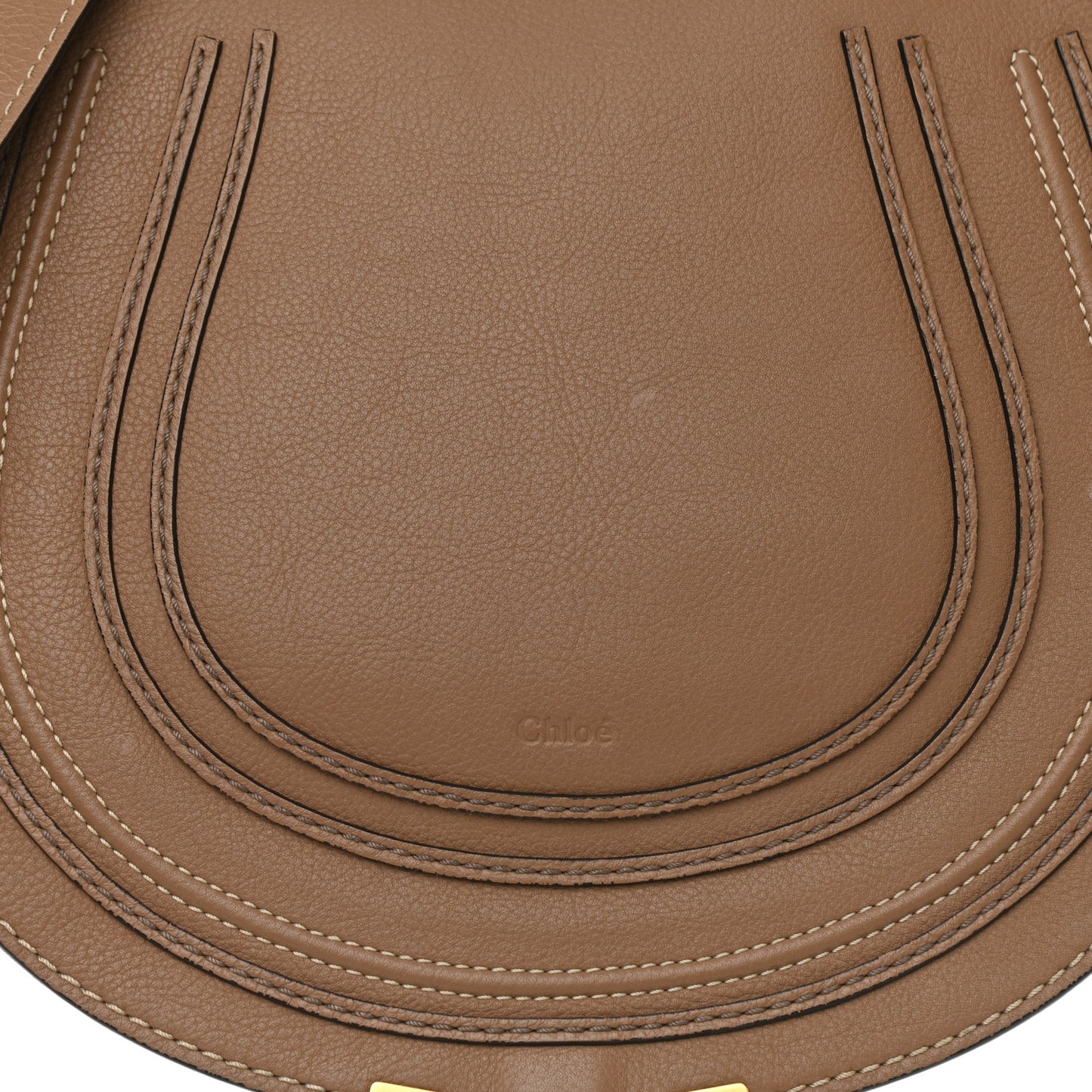 Calfskin Medium Marcie Round Crossbody Bag Nut
