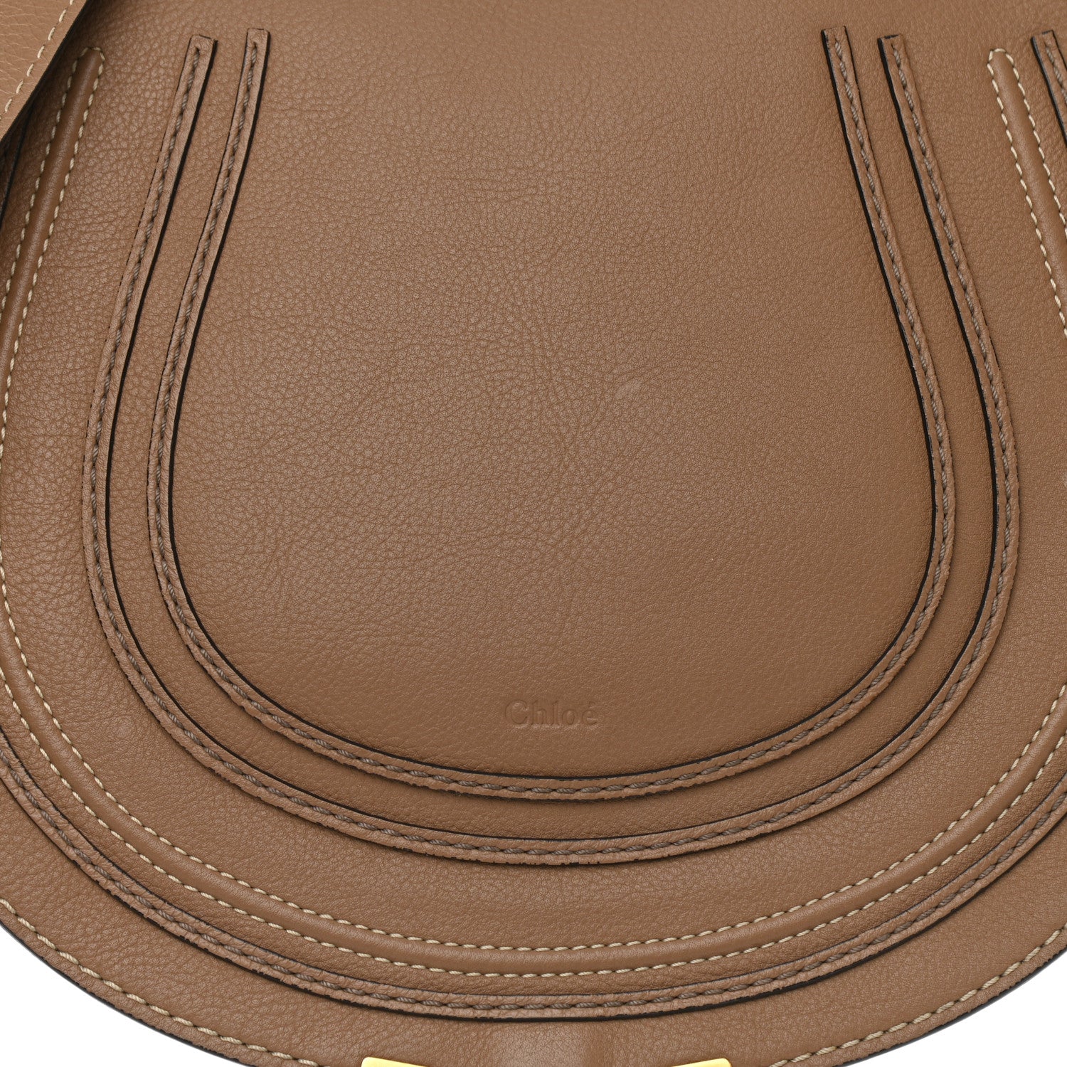 Chloe Calfskin Medium Marcie Round Crossbody Bag Nut 8 of 13