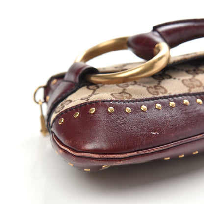 Gucci Monogram Studded Horsebit Clutch Bordeaux 8 of 14