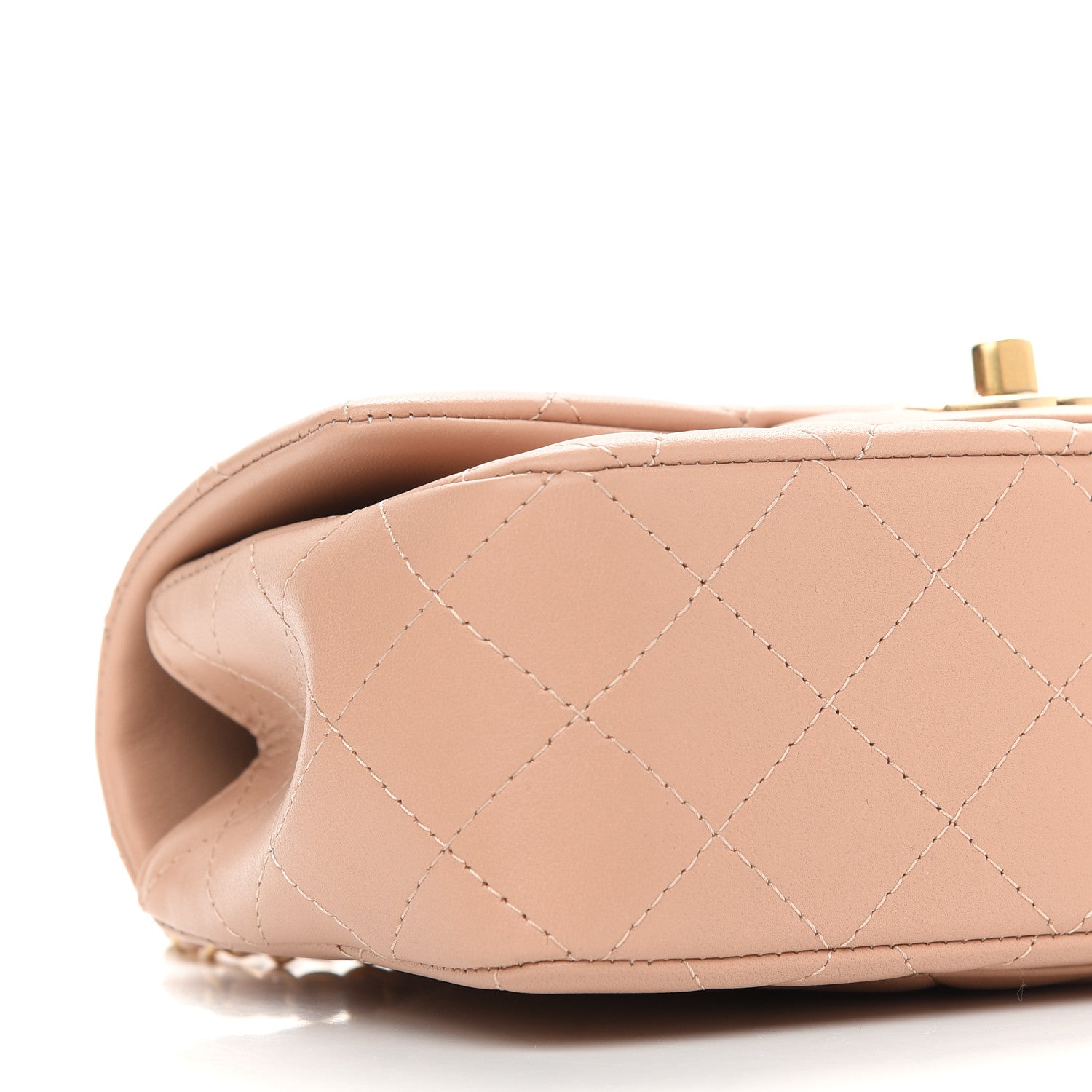 Chanel Lambskin Quilted Mini Top Handle Rectangular Flap Beige 8 of 9