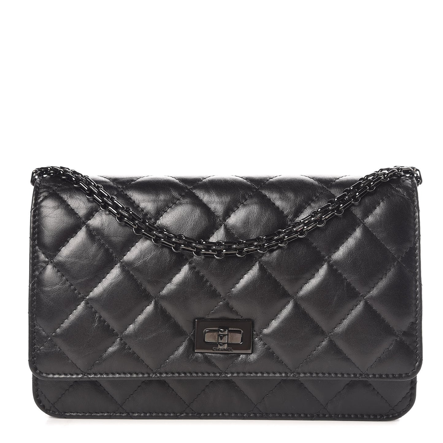 Aged Calfskin Quilted Reissue Wallet On Chain WOC So Black