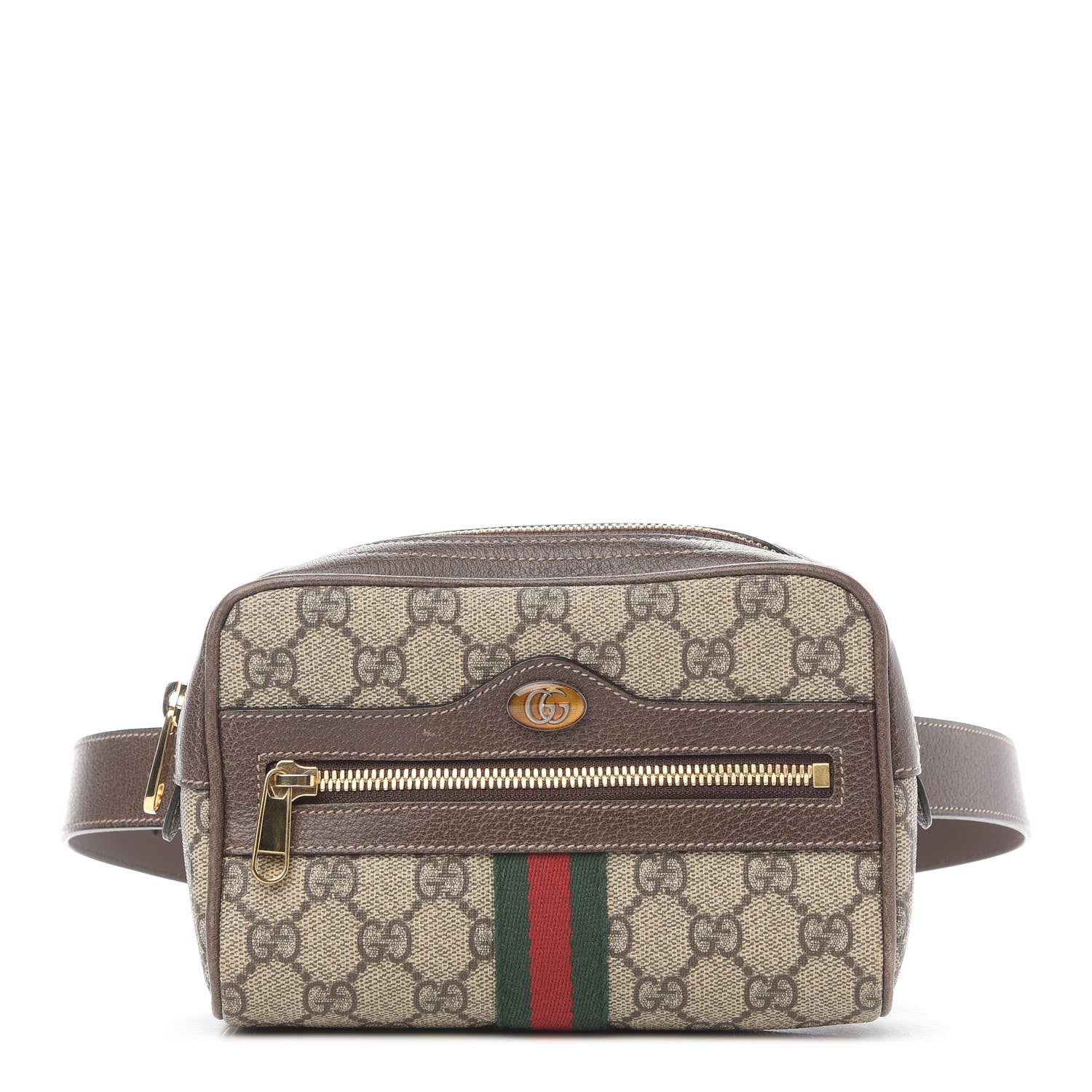 Gucci GG Supreme Monogram Web Small Ophidia Belt Bag 85 34 Dark Brown 1 of 11