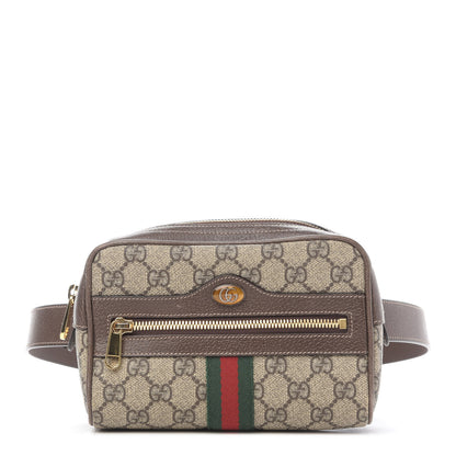 Gucci GG Supreme Monogram Web Small Ophidia Belt Bag 85 34 Dark Brown 1 of 11
