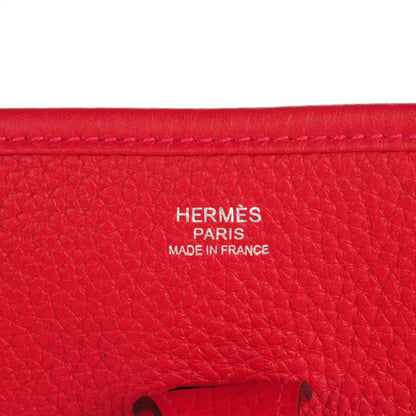 Hermes Taurillon Clemence Evelyne III PM Rouge Casaque 6 of 9