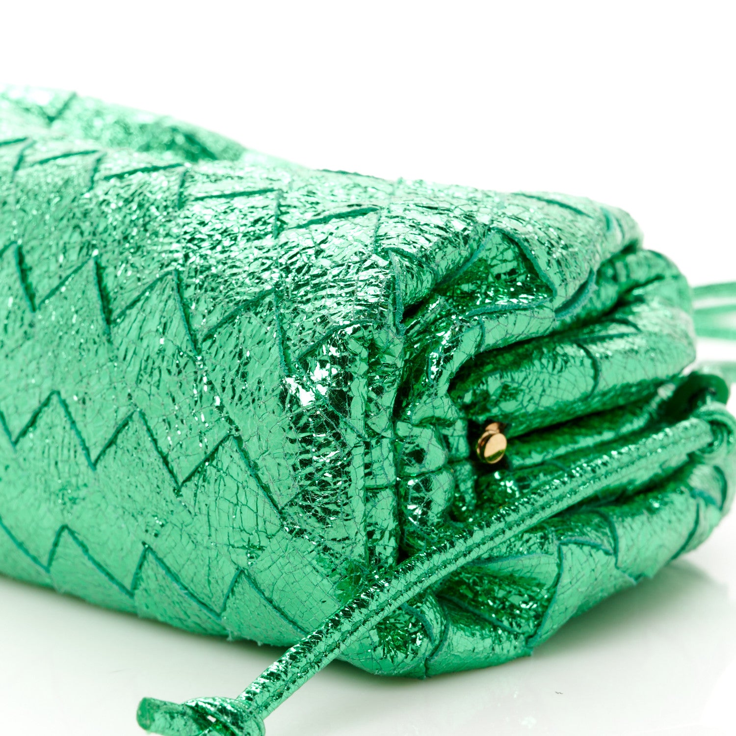 Bottega Veneta Metallic Nappa Intrecciato The Mini Pouch Parakeet 11 of 11