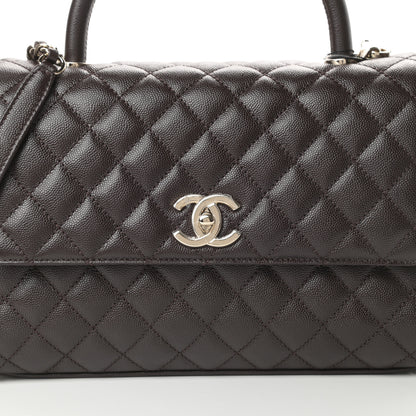 Chanel Caviar Quilted Small Coco Handle Flap Dark Brown 8 of 11
