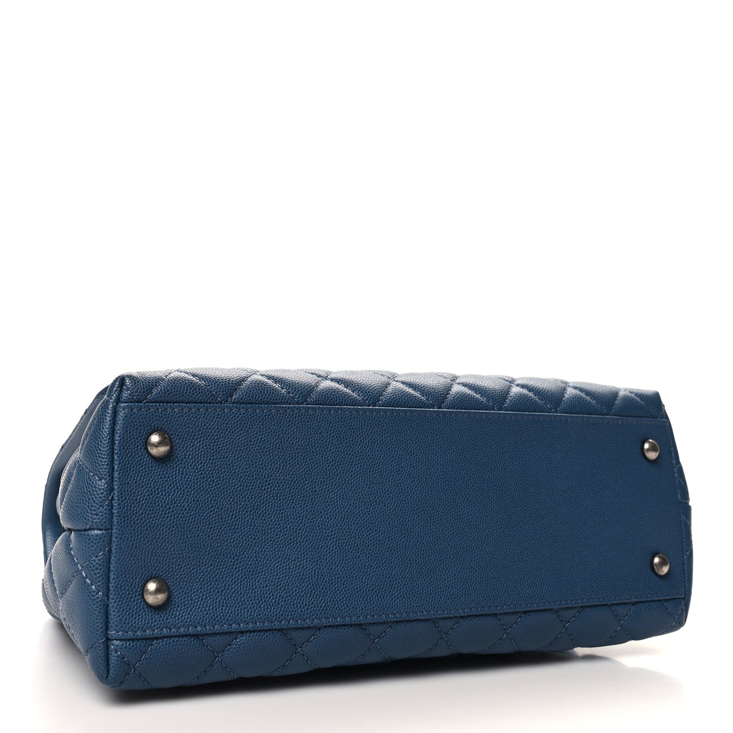 Caviar Quilted Small Coco Handle Flap Blue