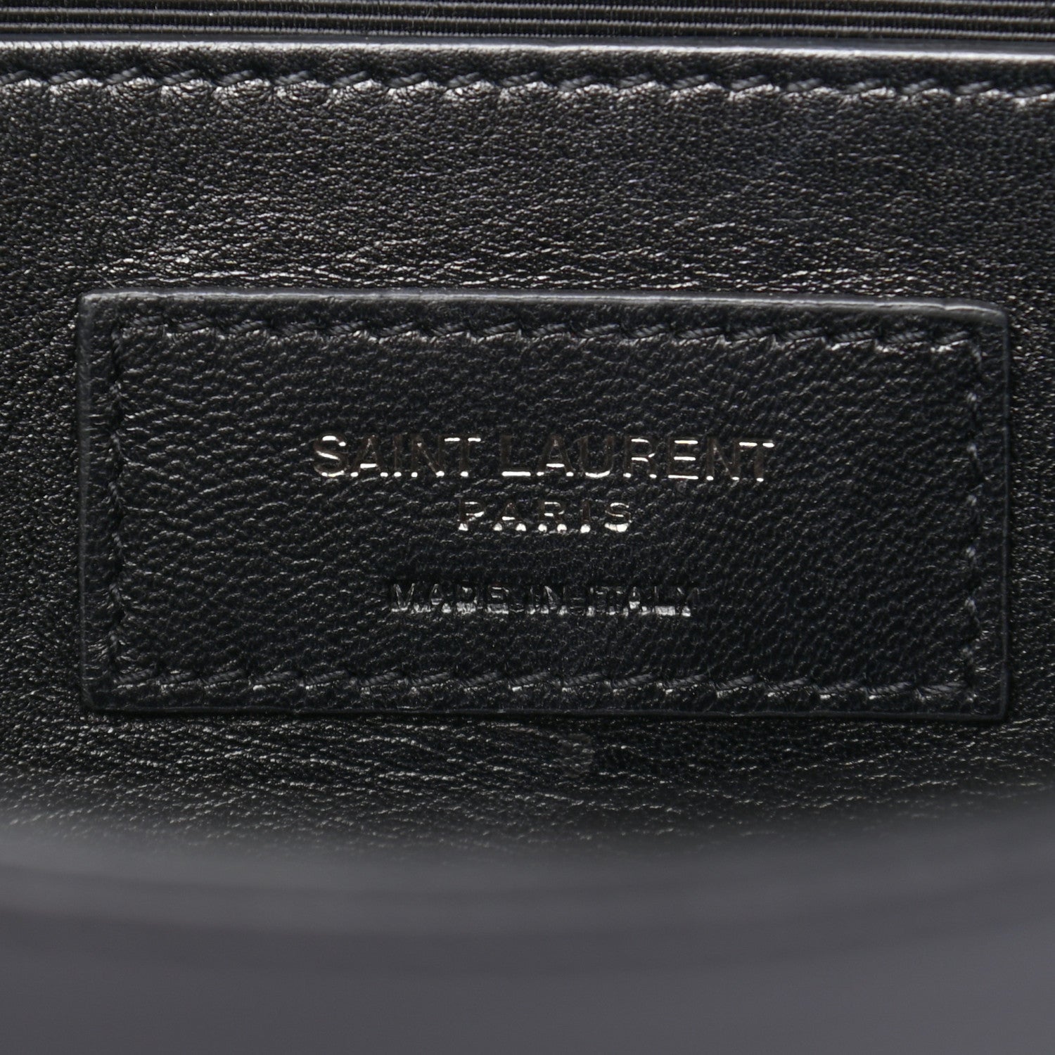 Saint Laurent Textured Patent Classic Monogram Clutch Black 5 of 5