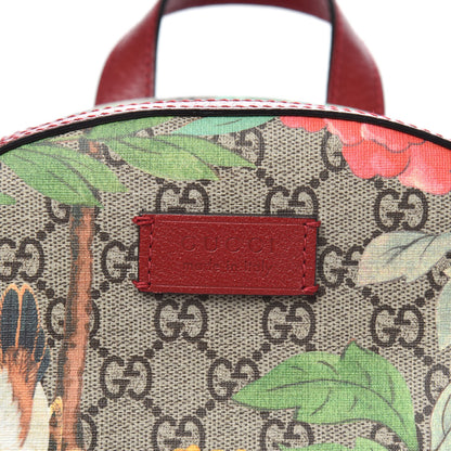 Gucci GG Supreme Monogram Tian Web Small Day Backpack Beige Multicolor Red 10 of 11
