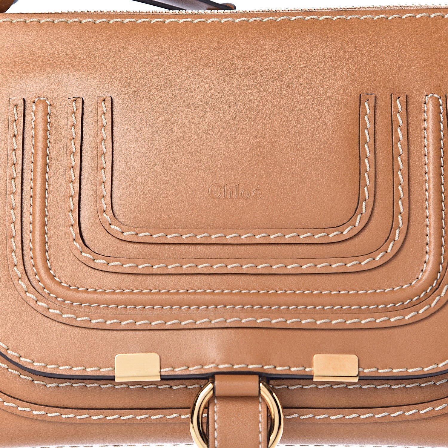 Chloe Shiny Calfskin Marcie Saddle Shoulder Bag Autumnal Brown 10 of 10