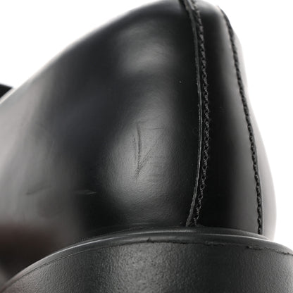 Prada Spazzolato Rois Metal Triangle Logo Monolith 55mm Loafers 39 Black 11 of 13