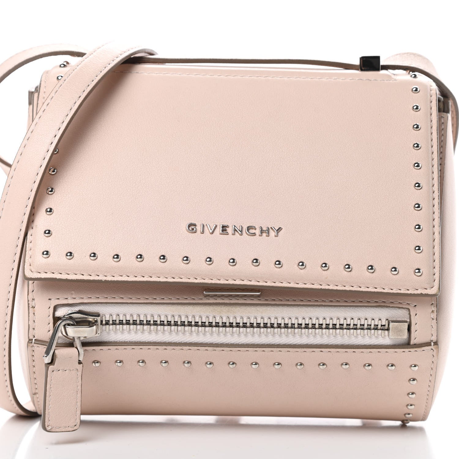 Givenchy Calfskin Studded Mini Pandora Box Crossbody Bag Nude Pink 8 of 14