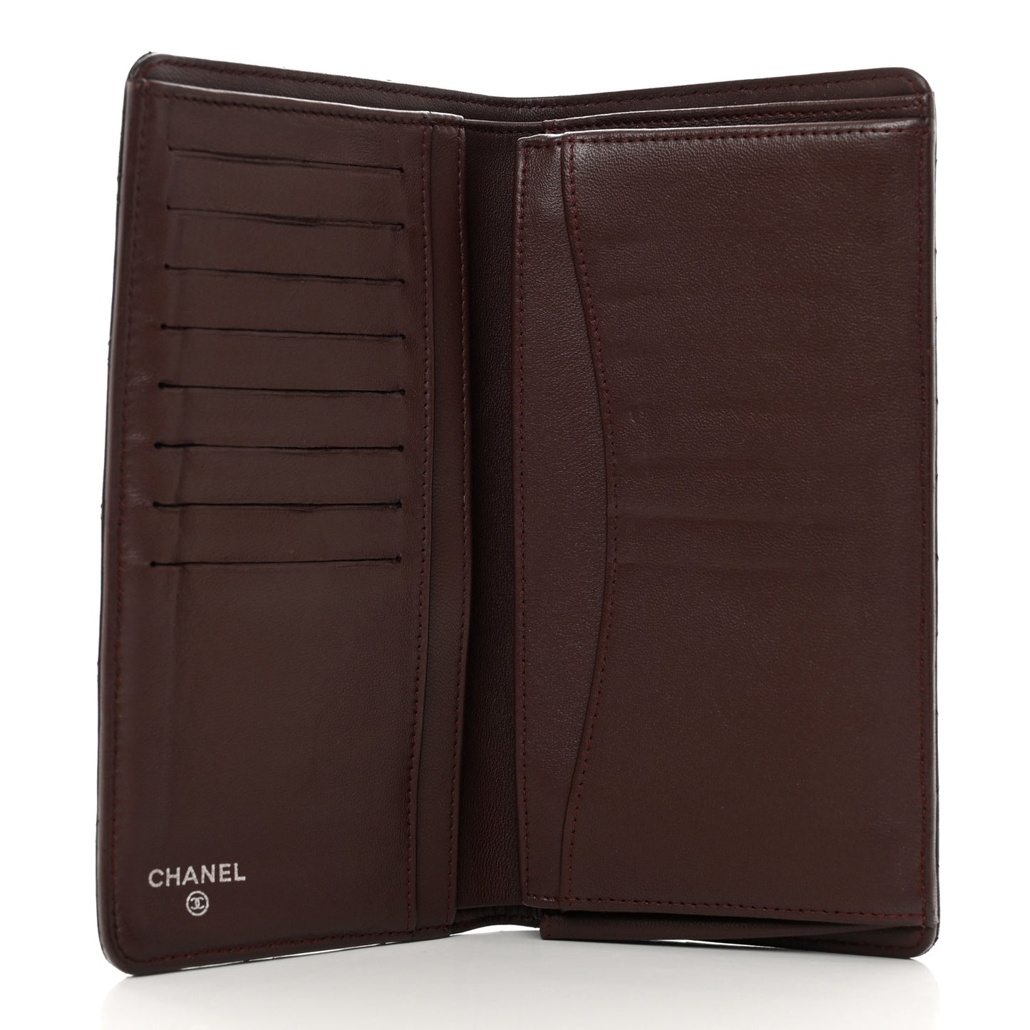 Lambskin Quilted Yen Wallet Black