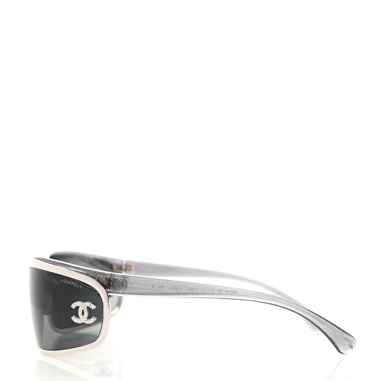 Chanel Shield Crystal CC Sunglasses S4614 Silver 3 of 8