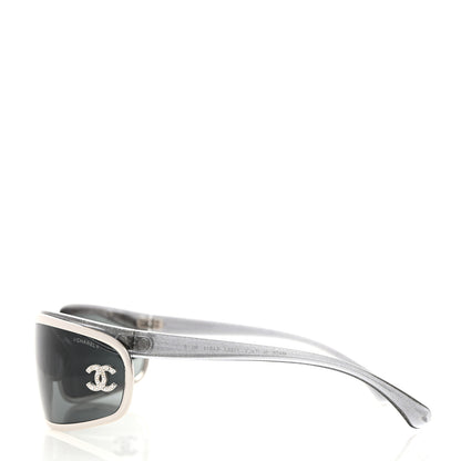 Chanel Shield Crystal CC Sunglasses S4614 Silver 3 of 8