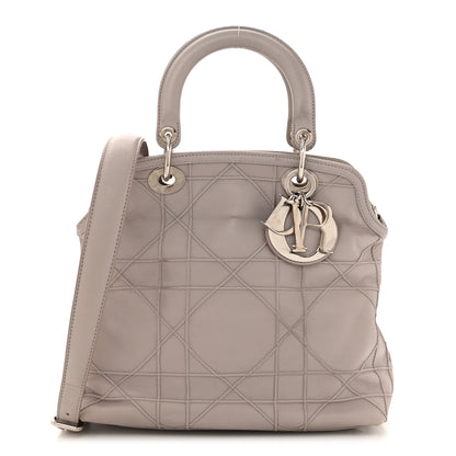 Christian Dior Lambskin Cannage Medium Granville Tote Grey 1 of 12