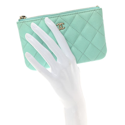 Chanel Caviar Quilted Small Cosmetic Case Light Blue 2 of 8