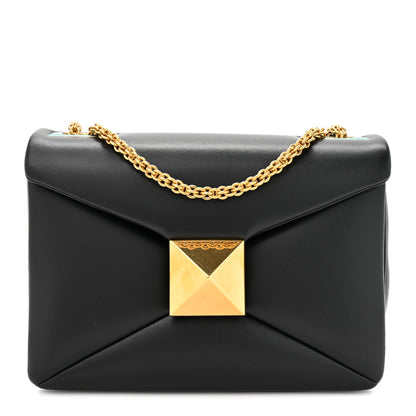 Valentino Garavani Nappa One Stud Chain Clutch Black 1 of 10