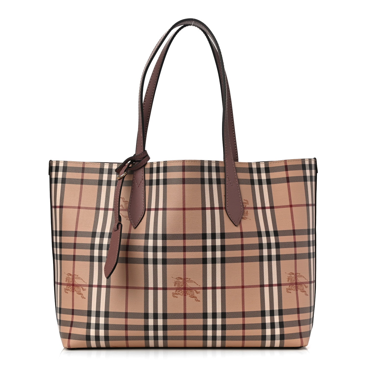 Burberry Grainy Calfskin Haymarket Check Medium Reversible Tote Dusty Pink 1 of 16