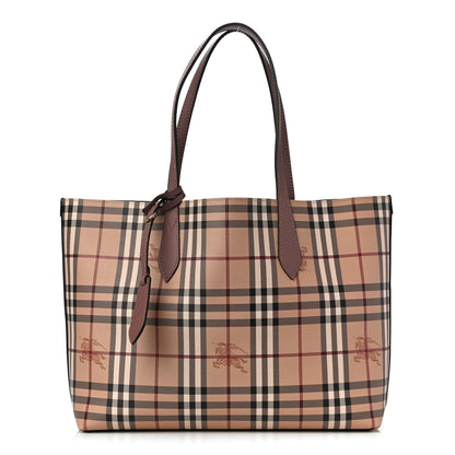 Burberry Grainy Calfskin Haymarket Check Medium Reversible Tote Dusty Pink 1 of 16