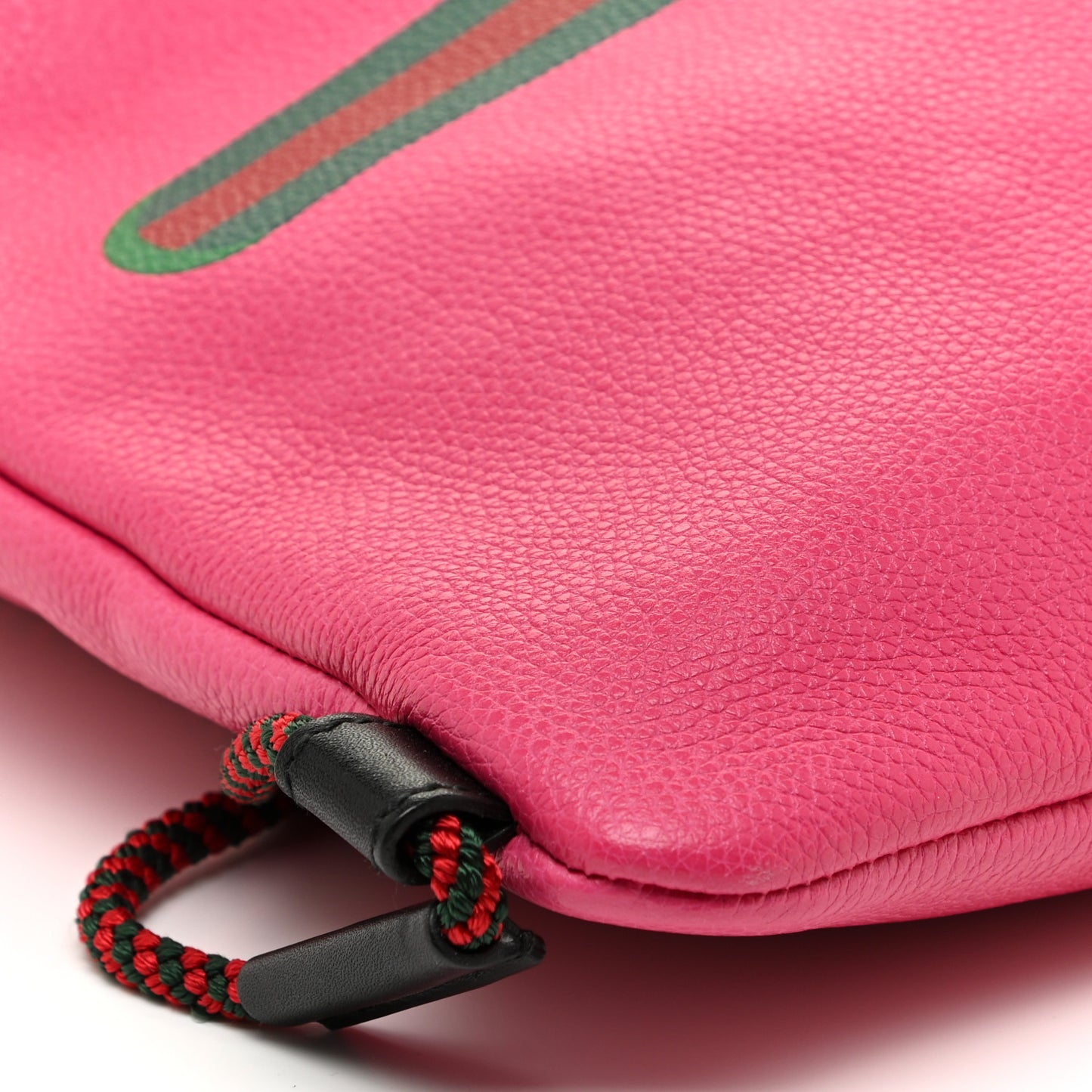 Grained Calfskin Logo Drawstring Backpack Box Pink Green Black