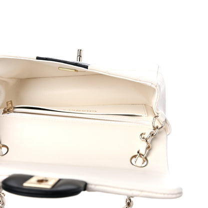 Chanel Lambskin Quilted Mini Rectangular Flap White Black 5 of 10