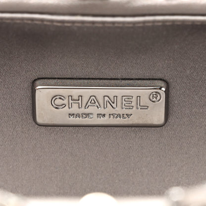 Chanel Lambskin Quilted CC Studded Chain Around Clutch Grey 6 of 12