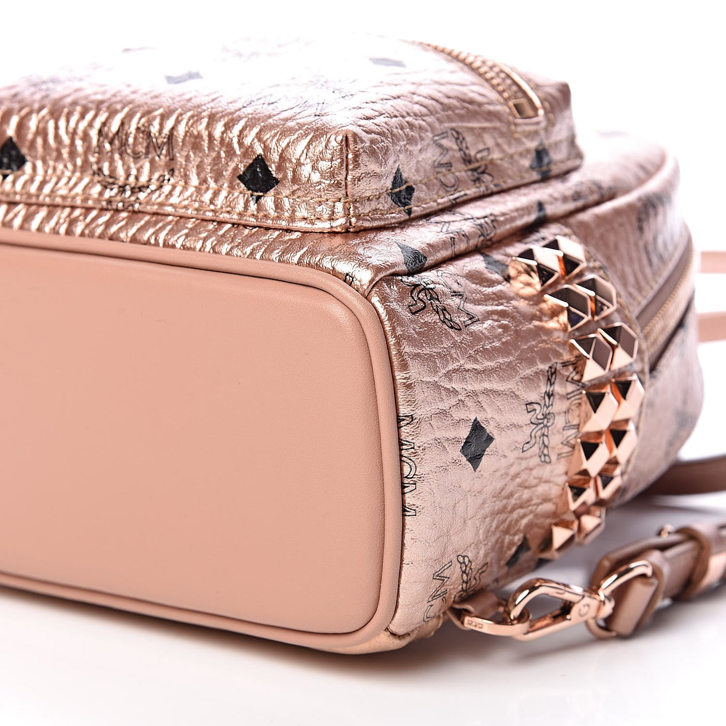 Metallic Visetos Studded X-Mini Bebe Boo Backpack Champagne Gold
