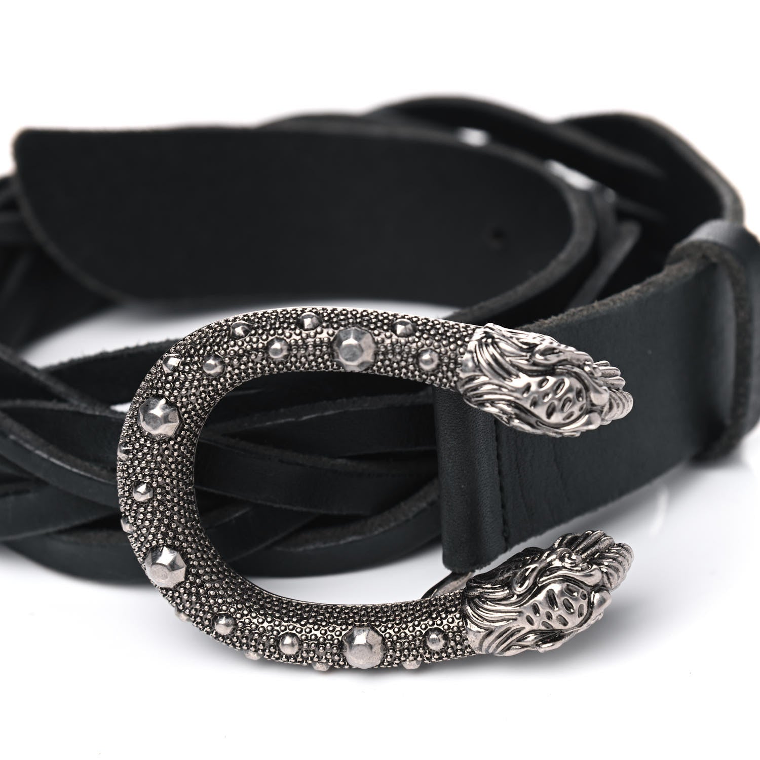 Gucci Calfskin Braided Dionysus Belt 95 38 Black 6 of 7