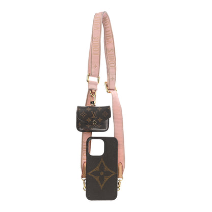 Louis Vuitton Monogram Bumper On Strap iPhone 13 Shoulder Strap Creme Pink 1 of 7